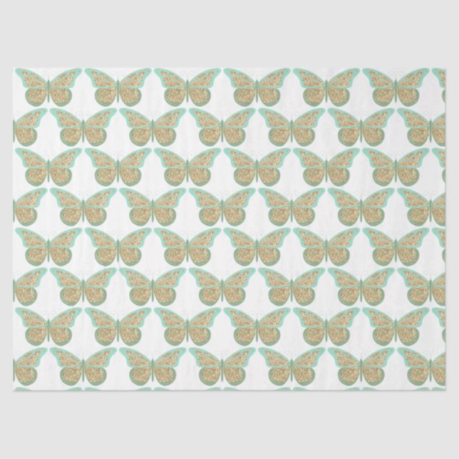 Papel De Seda Diseño de la serie de mariposas purpurina 12 (Anverso)