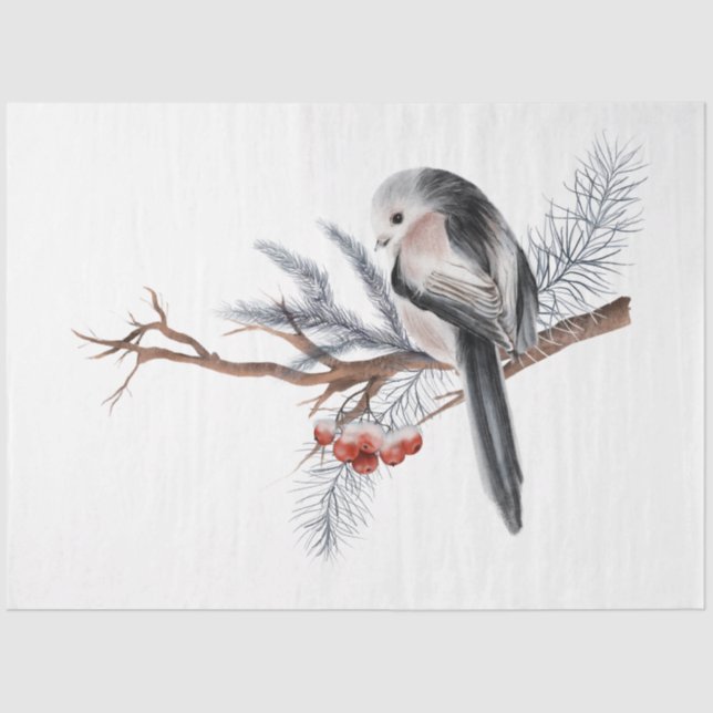 Papel De Seda Diseño de la serie de pájaros de los Navidades 1 (Anverso)
