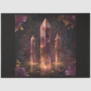 Papel De Seda Diseño de la serie de planetas y cristales cósmico