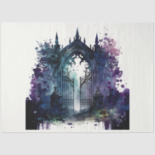 Papel De Seda Diseño de la serie de portones del cementerio góti