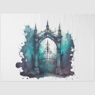Papel De Seda Diseño de la serie de portones del cementerio góti