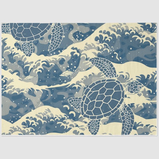 Papel De Seda Diseño de la serie de tortugas marinas 2 (Anverso)