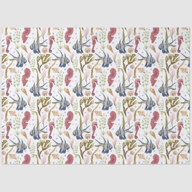 Papel De Seda Diseño de la serie de vida marina 1 (Anverso)