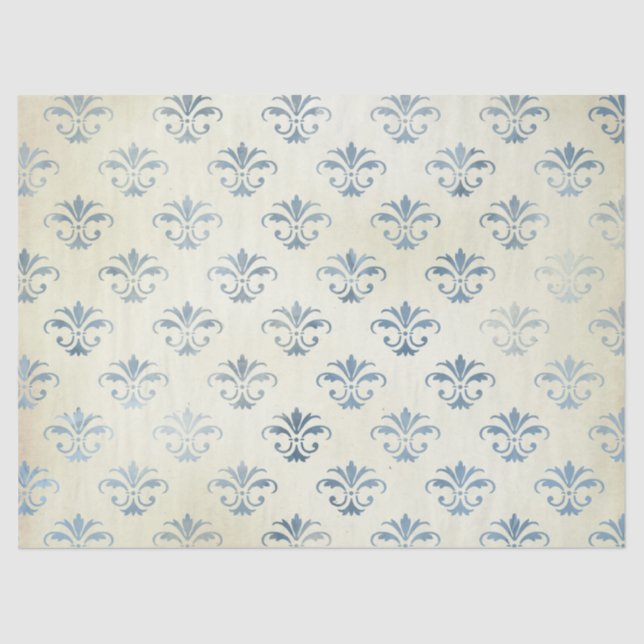 Papel De Seda Diseño de la serie Ephemera Blue Paper 20 (Anverso)