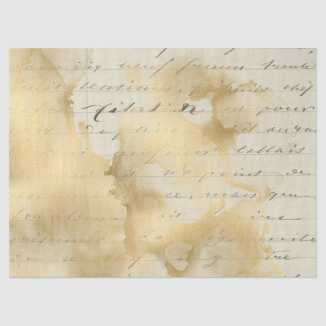 Papel De Seda Diseño de la serie Ephemera Gold 3 (Anverso)