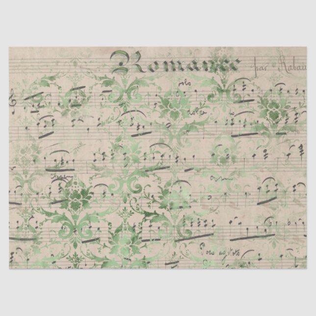 Papel De Seda Diseño de la serie Ephemera Green Paper 17 (Anverso)