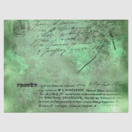 Papel De Seda Diseño de la serie Ephemera Green Paper 18