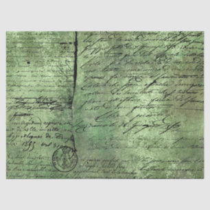 Papel De Seda Diseño de la serie Ephemera Green Paper 2