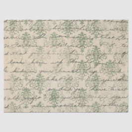 Papel De Seda Diseño de la serie Ephemera Green Paper 24