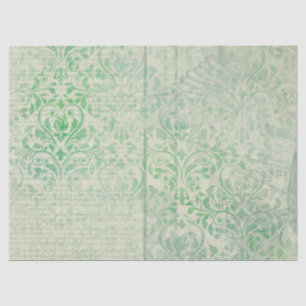 Papel De Seda Diseño de la serie Ephemera Green Paper 7