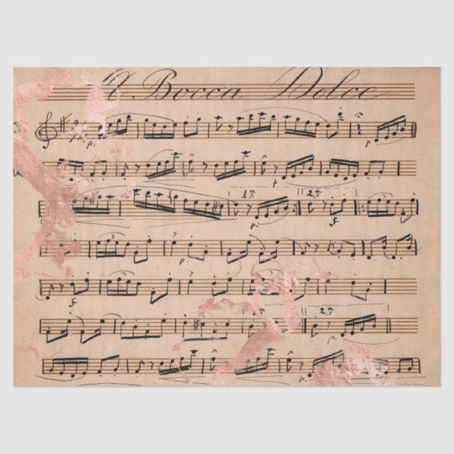 Papel De Seda Diseño de la serie Ephemera Rosa Gold 1 (Anverso)