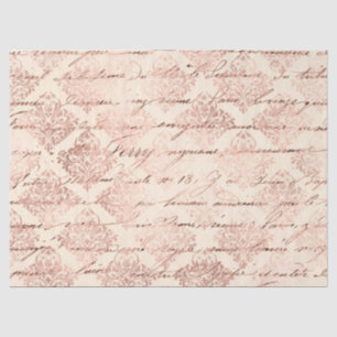 Papel De Seda Diseño de la serie Ephemera Rosa Gold 12