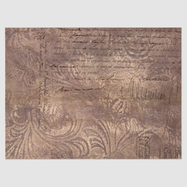 Papel De Seda Diseño de la serie Ephemera Rosa Gold 15 (Anverso)