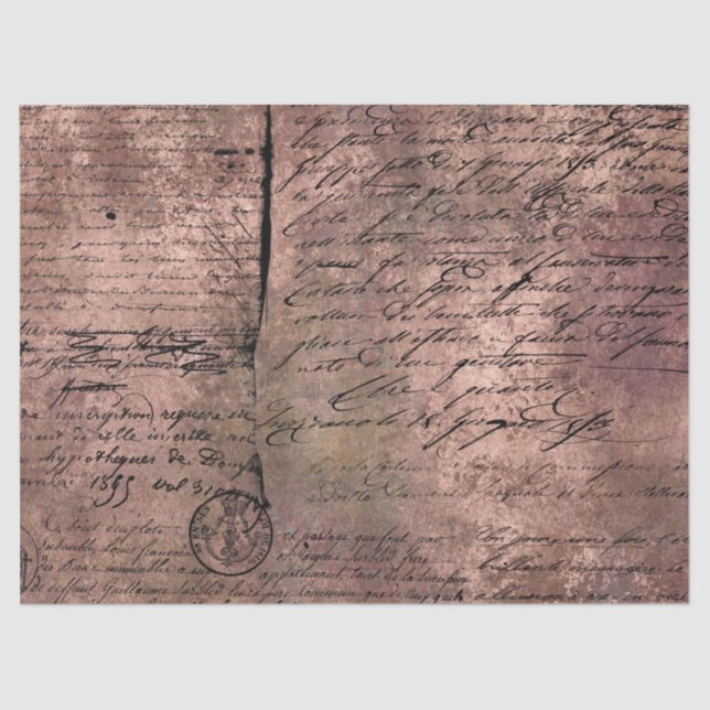 Papel De Seda Diseño de la serie Ephemera Rosa Gold 2 (Anverso)