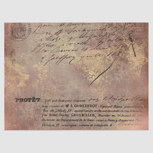 Papel De Seda Diseño de la serie Ephemera Rosa Gold 20 (Anverso)