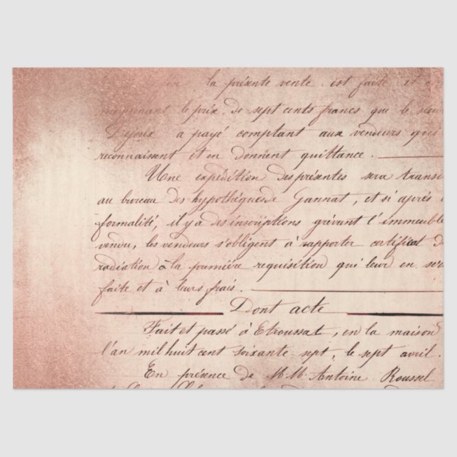 Papel De Seda Diseño de la serie Ephemera Rosa Gold 8 (Anverso)