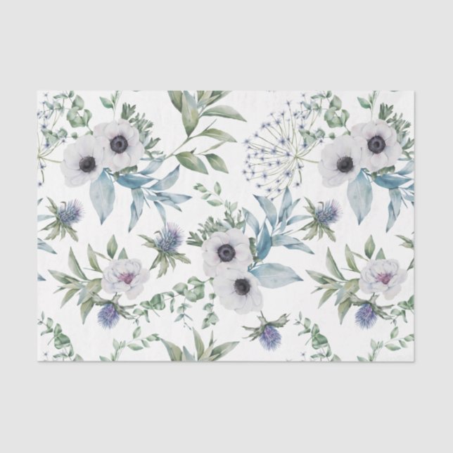Papel De Seda Diseño de la serie Escocesa Floral y Tartán 17 (Anverso)