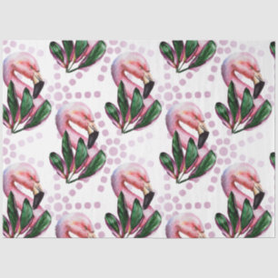 Papel De Seda Diseño de la serie Flamingo acuarela colorida 1