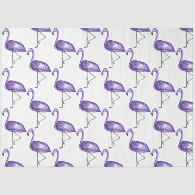 Papel De Seda Diseño de la serie Flamingo tropical 10 (Anverso)