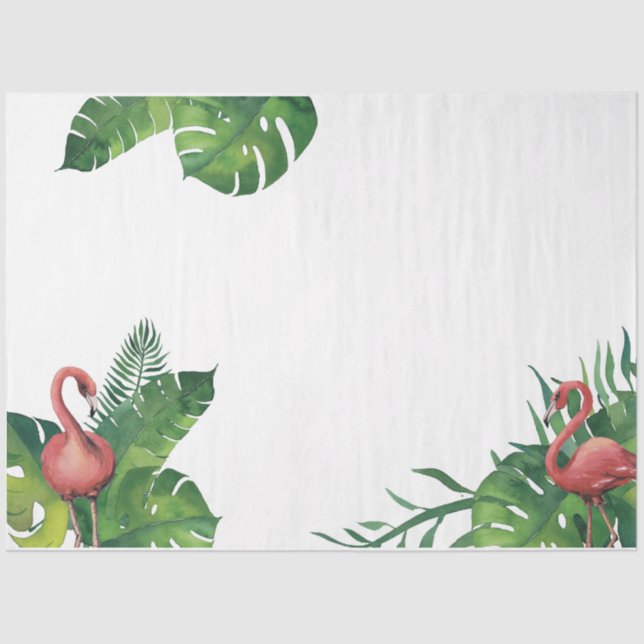 Papel De Seda Diseño de la serie Flamingo Tropical Vibes (Anverso)
