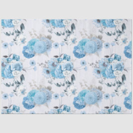 Papel De Seda Diseño de la serie floral azul 2