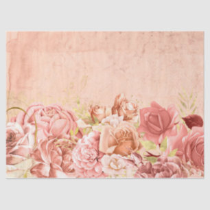 Papel De Seda Diseño de la serie floral deslucida melocotón 10