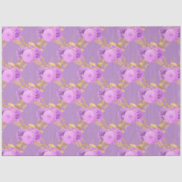 Papel De Seda Diseño de la serie floral morada y dorada 15