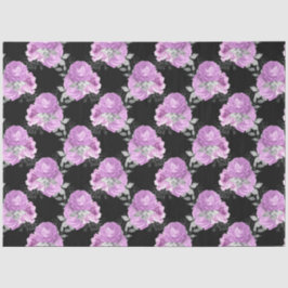 Papel De Seda Diseño de la serie floral púrpura y plateada 5