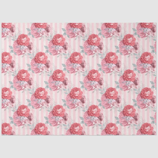 Papel De Seda Diseño de la serie floral rosa 1 (Anverso)