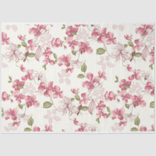 Papel De Seda Diseño de la serie floral rosa desaliñado 1
