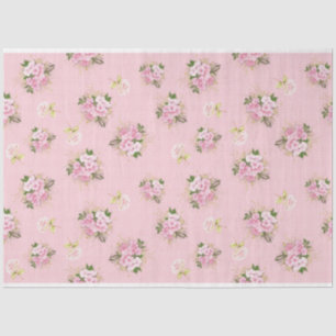 Papel De Seda Diseño de la serie floral rosa desaliñado 7
