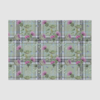 Papel De Seda Diseño de la serie floral y de tartán escocés 15