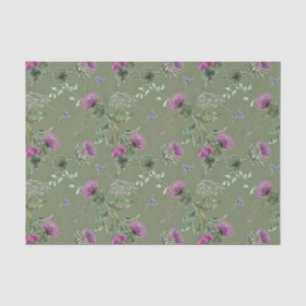 Papel De Seda Diseño de la serie floral y de tartán escocés 4