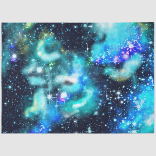 Papel De Seda Diseño de la serie Galaxia Azul 10 (Anverso)