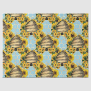Papel De Seda Diseño de la serie Girasol y Abeja Quince