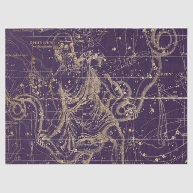 Papel De Seda Diseño de la serie Gold Galaxy Star Map 9 (Anverso)