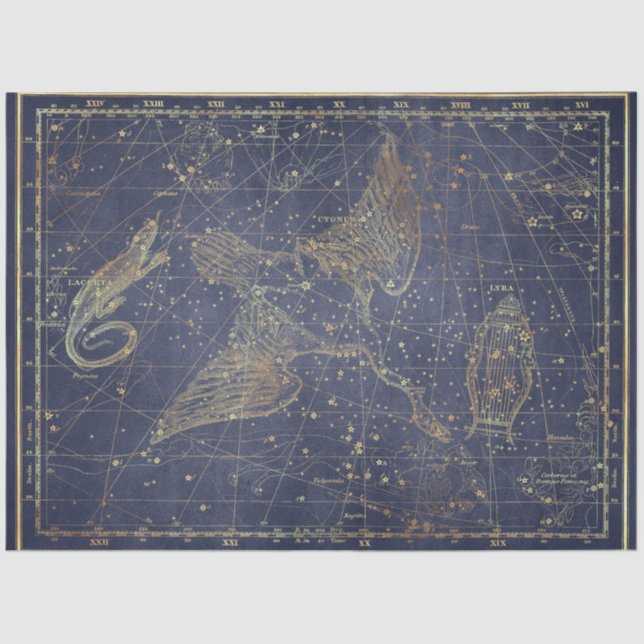 Papel De Seda Diseño de la serie Gold Star Map 10 (Anverso)