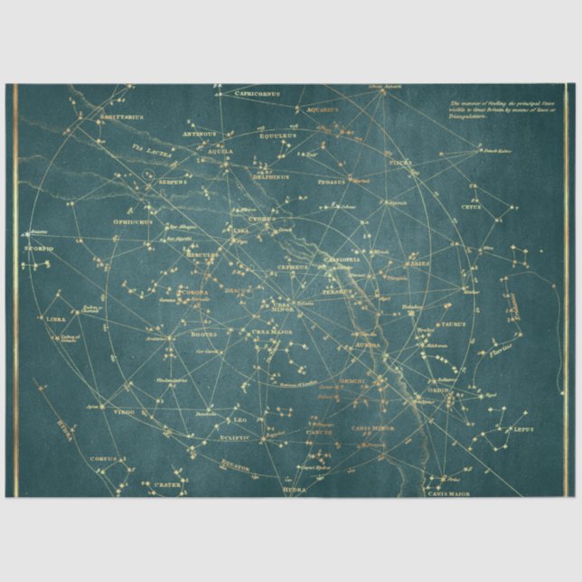 Papel De Seda Diseño de la serie Gold Star Map 21 (Anverso)