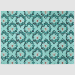 Papel De Seda Diseño de la serie Gothic Blush y Turquesa 17