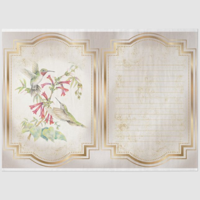 Papel De Seda Diseño de la serie Hummingbirds 3 (Anverso)