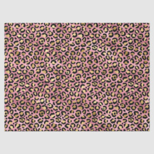 Papel De Seda Diseño de la serie Leopard rosa y dorado 15
