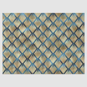 Papel De Seda Diseño de la serie Leopardo Azul y Dorado 10