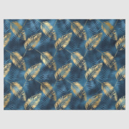 Papel De Seda Diseño de la serie Leopardo azul y dorado 14