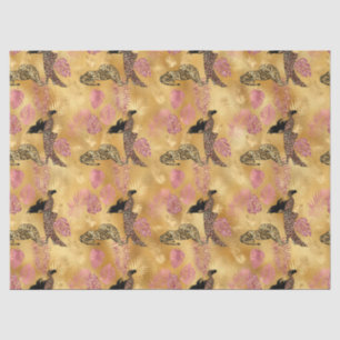 Papel De Seda Diseño de la serie Leopardo rosa y dorado 8