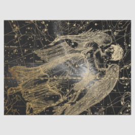 Papel De Seda Diseño de la serie Mapa Estelar Galaxia Dorada y N
