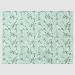 Papel De Seda Diseño de la serie Menta Floral Destartalada 7