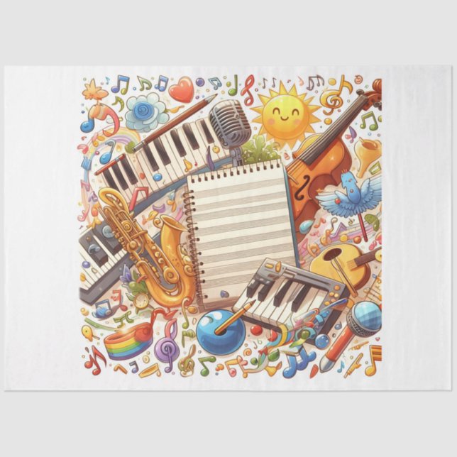 Papel De Seda Diseño de la serie Music Notes 10 (Anverso)