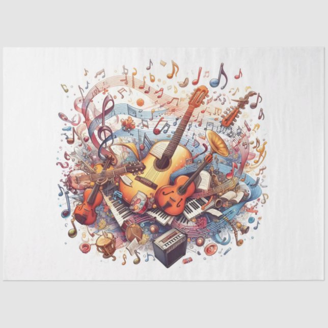 Papel De Seda Diseño de la serie Music Notes 11 (Anverso)