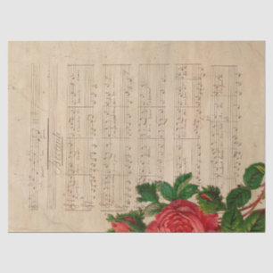 Papel De Seda Diseño de la serie Música y Rosas 12