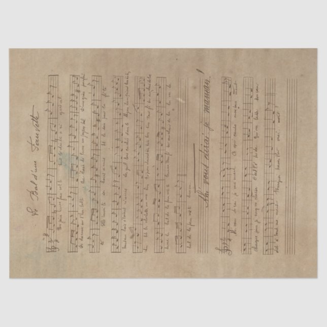 Papel De Seda Diseño de la serie Música y Rosas 3 (Anverso)